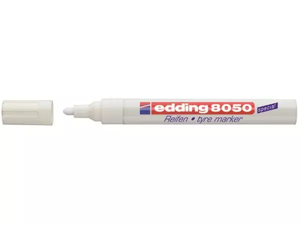 Een Viltstift edding 8050 banden rond 2-4mm wit koop je bij All Office Kuipers BV
