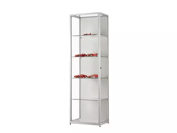 Een Vitrine SDB 111-600 zilver ledstrip 600x400x1984mm koop je bij Company Supplies