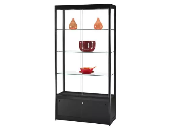 Een Vitrine SDB gpc-o-1000 led zwart 1000x400x2000mm koop je bij Company Supplies