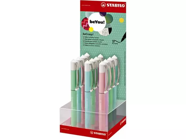 Een Vulpen STABILO beCrazy! medium pastel assorti koop je bij De Rijk Kantoorshop