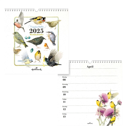 Een Weekkalender 2025 Hallmark Marjolein Bastin 210x210mm vogels koop je bij Friese Schrijfkamer