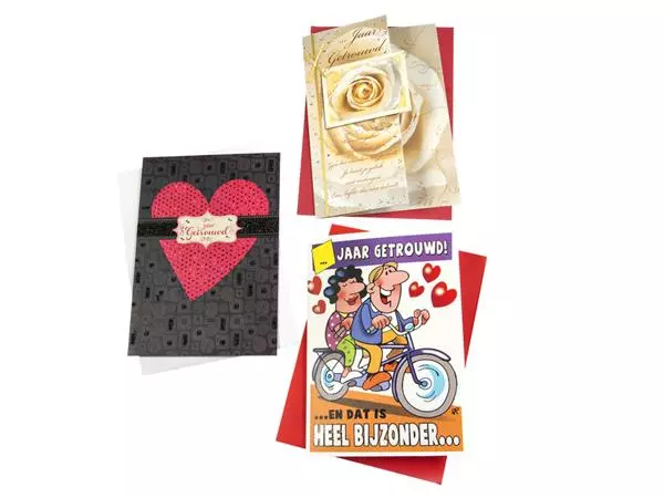 Een Wenskaart Paperclip navulset getrouwd 6 kaarten koop je bij Schellen Boek- en Kantoorboekhandel