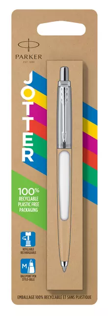 Een Stylo bille Parker Jotter Original White CT Medium koop je bij QuickOffice BV