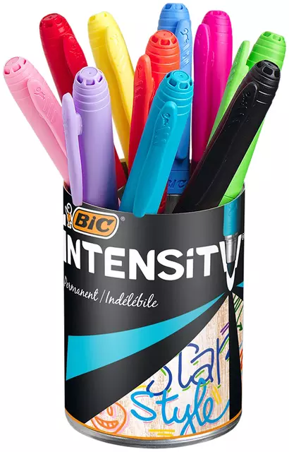 Een Viltstift Bic Intensity rond medium assorti pot à 10 stuks koop je bij QuickOffice BV