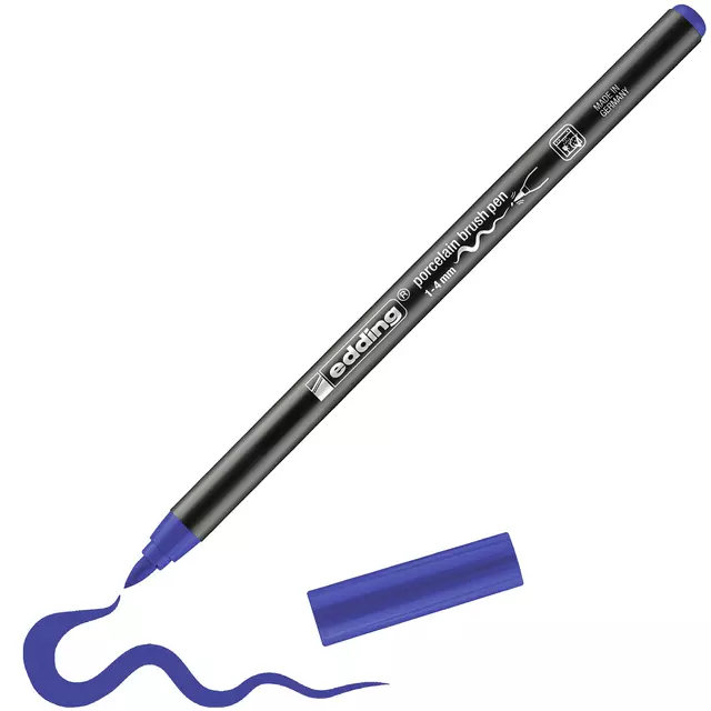 Brushpen edding 4200 porselein blauw