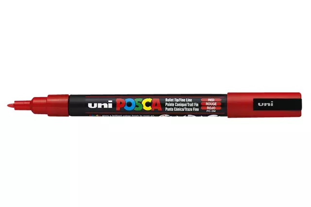 Een Verfstift Posca PC3M fijn rood koop je bij Zevenbergen de project- en kantoorinrichters bv