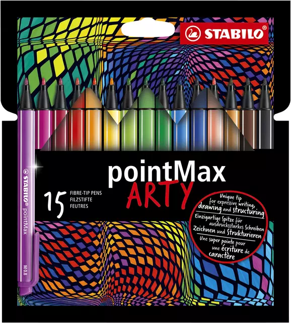 Een Viltstift STABILO pointMax 488/15 Arty medium assorti etui 15 stuks koop je bij De Joma BV