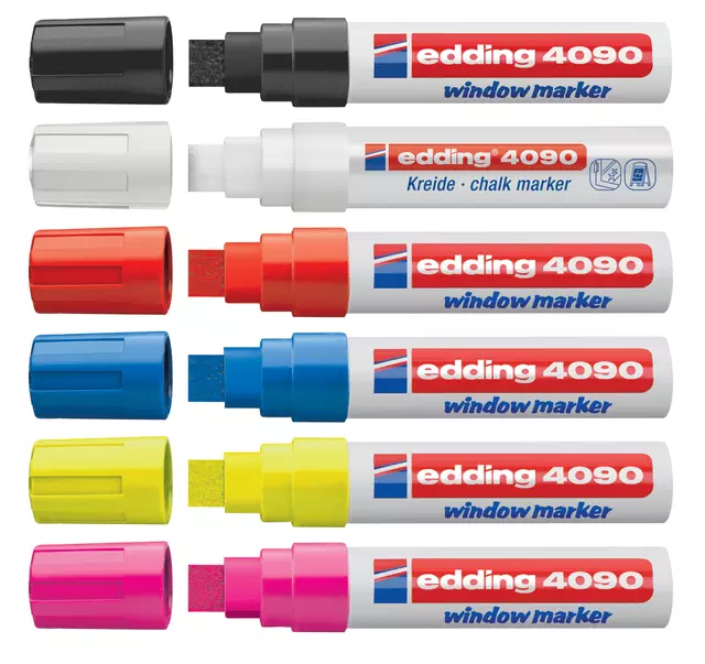 Een Krijtstift edding 4090 window blok 4-15mm neon gl koop je bij All Office Kuipers BV