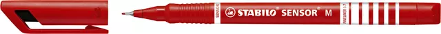 Een Fineliner STABILO Sensor 187/40 medium rood koop je bij Kantorice office & business supplies