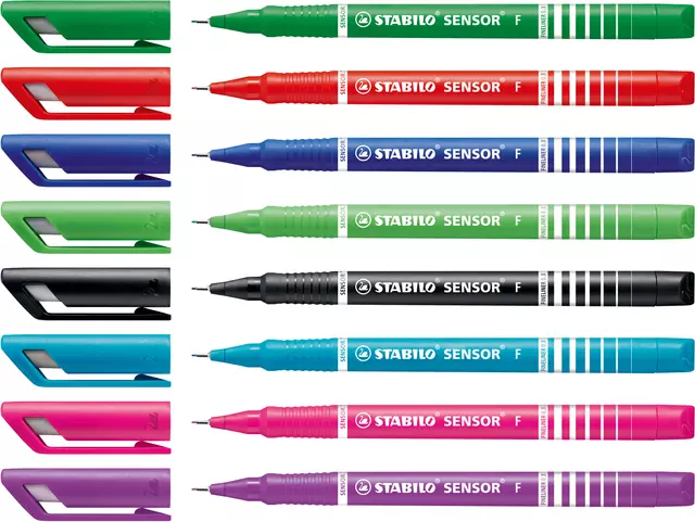 Fineliner STABILO Sensor 189/8 fijn assorti etui à 8 stuks