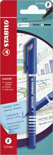 Een Fineliner STABILO Sensor 10195 fijn blauw blister à 1 stuk koop je bij De Rijk Kantoorshop