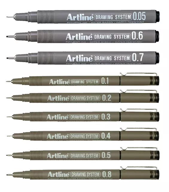 Een Fineliner Artline technisch 0.1-0.3-0.5-0.7mm zw koop je bij All Office Kuipers BV