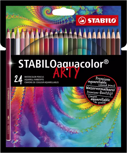 Een Kleurpotloden STABILO 1624 aquacolor Arty assorti etui à 24 stuks koop je bij De Joma BV