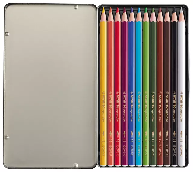 Een Kleurpotloden STABILO 1612 aquacolor assorti blik à 12 stuks koop je bij QuickOffice BV