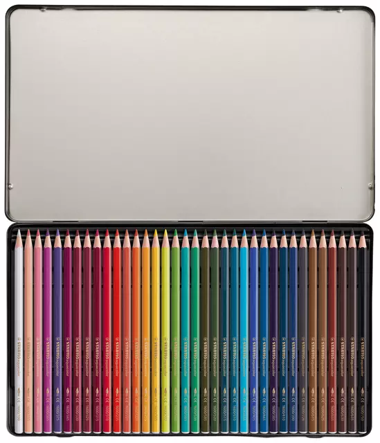 Een Kleurpotloden STABILO 1636 aquacolor assorti blik à 36 stuks koop je bij De Joma BV