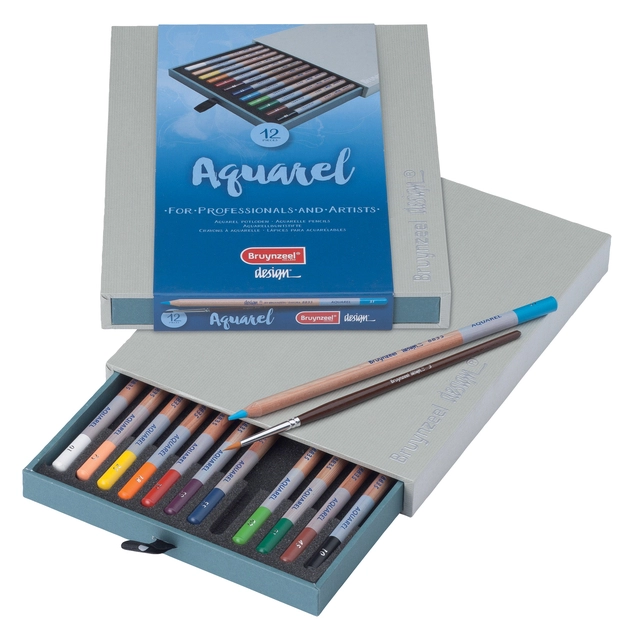 Een Aquarelpotlood Bruynzeel Design set á 12 stuks assorti koop je bij Deska Alles voor Kantoor