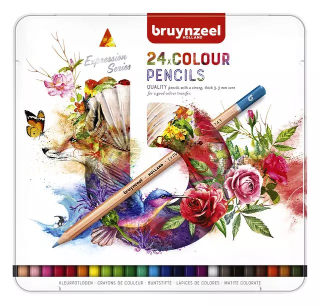Een Kleurpotloden Bruynzeel Expression colour blik à 24 stuks koop je bij De Joma BV