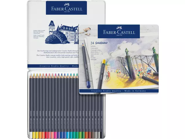 Buy your Kleurpotloden Faber-Castell Goldfaber assorti blik à 24 stuks at QuickOffice BV