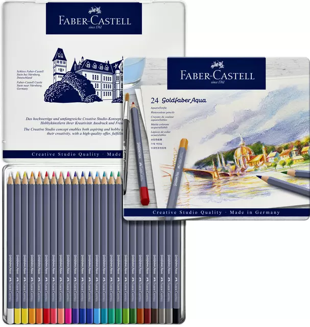 Een Kleurpotlood Faber-Castell GF aquarel 24st assorti koop je bij All Office Kuipers BV