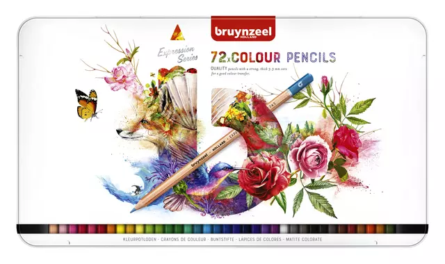 Een Kleurpotloden Bruynzeel Expression colour blik à 72 stuks assorti koop je bij De Joma BV