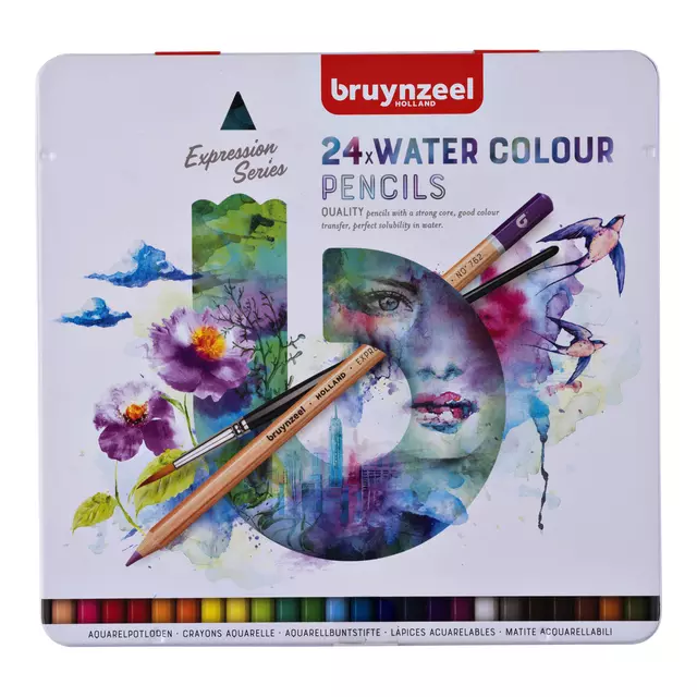 Een Kleurpotloden Bruynzeel aquarel Expression blik à 24 stuks assorti koop je bij Zevenbergen de project- en kantoorinrichters bv