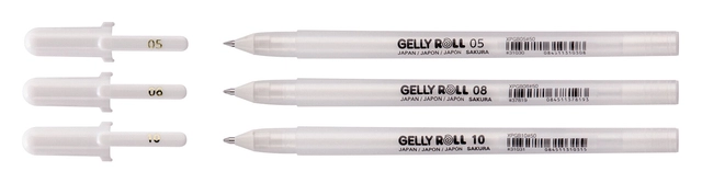 Een Gelschrijver Sakura Gelly Roll Classic set à 3 breedtes wit koop je bij Quality Office Supplies