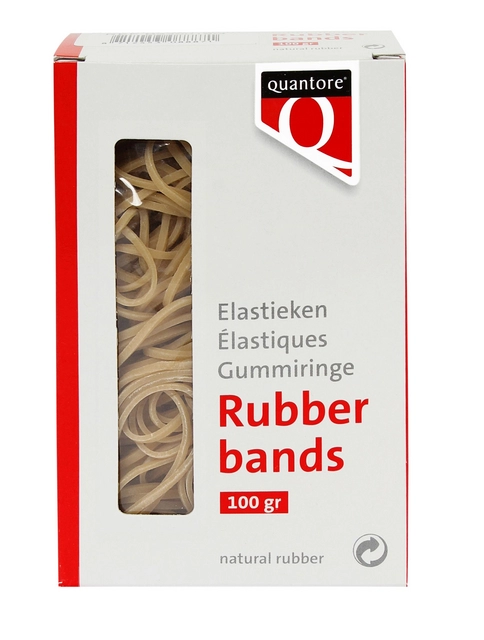 Een Elastiek Quantore 77 120x7,5x1mm 100gram koop je bij Kantoorboekhandel Van Atten