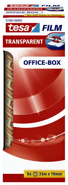 Een Plakband tesafilm® 33mx19mm transparant 8 rollen koop je bij QuickOffice BV