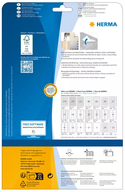 Een Etiket HERMA 5074 63.5x38.1mm verwijderbaar wit 525stuks koop je bij Quality Office Supplies