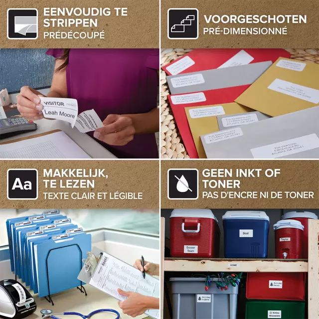 Een Etiket Dymo LabelWriter adressering 28x89mm 12 rollen á 130 stuks wit koop je bij QuickOffice BV