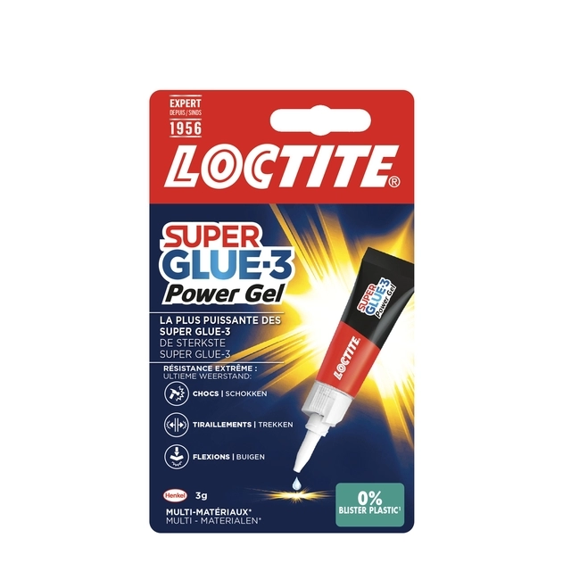 Een Secondelijm Loctite Powerflex GEL tube 3gr blister koop je bij All Office Kuipers BV