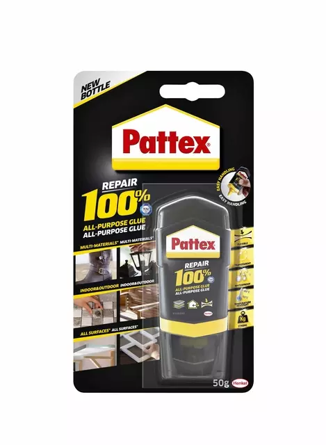 Een Lijm Pattex 100% tube 50gram op blister koop je bij Scheepstra Drachten