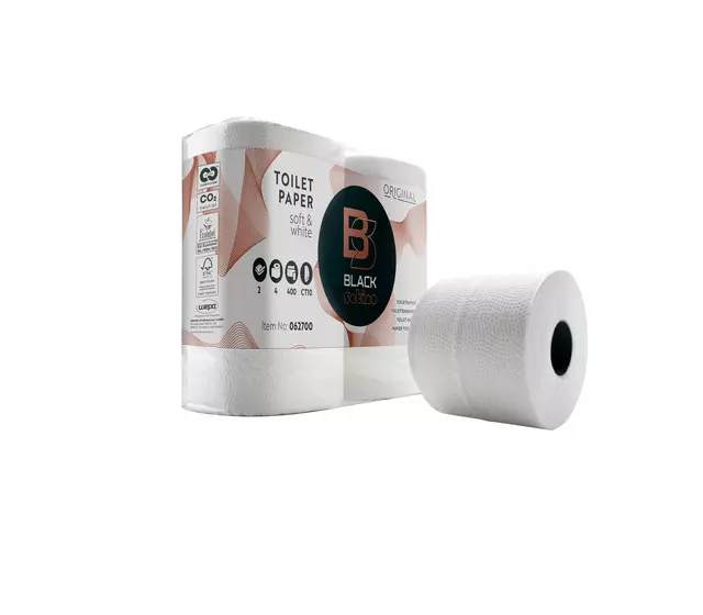 Een Toiletpapier BlackSatino Original CT10 2-laags 400vel wit 062700 koop je bij De Joma BV