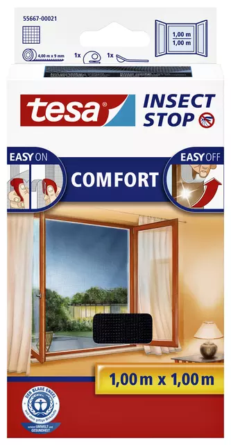 Een Insectenhor tesa® Insect Stop COMFORT raam 1x1m antraciet koop je bij De Joma BV