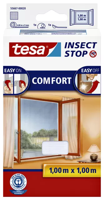 Een Insectenhor tesa® Insect Stop COMFORT raam 1x1m wit koop je bij De Joma BV