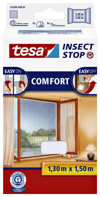 Een Insectenhor tesa® Insect Stop COMFORT raam 1,3x1,5m wit koop je bij De Joma BV