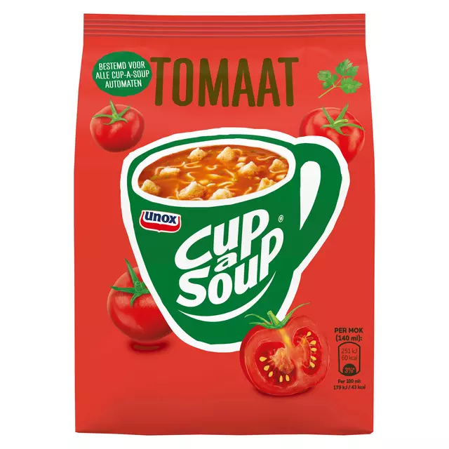 Een Cup-a-Soup Unox machinezak tomaat 140ml koop je bij All Office Kuipers BV