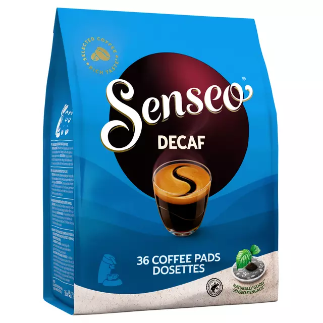 Een Koffiepads Douwe Egberts Senseo decafe 36 stuks koop je bij De Joma BV