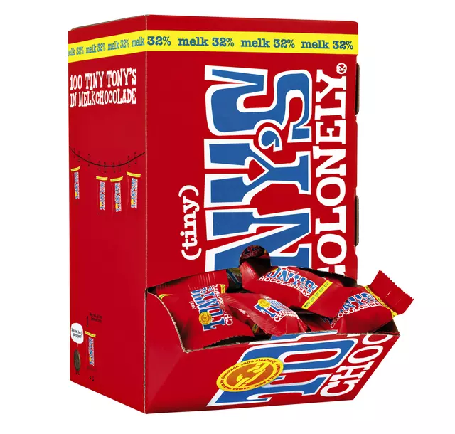 Een Chocolade Tony's Chocolonely tiny melk doos 100 st koop je bij All Office Kuipers BV