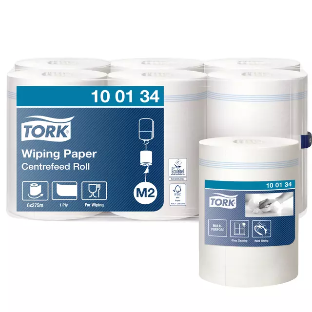Buy your Poetspapier Tork M2 1 laags 6 rollen wit 100134 at QuickOffice BV