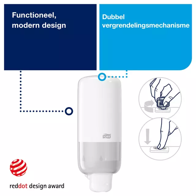 Een Zeepdispenser Tork S4 Elevation modern design wit 561500 koop je bij Kantoorboekhandel Van Atten