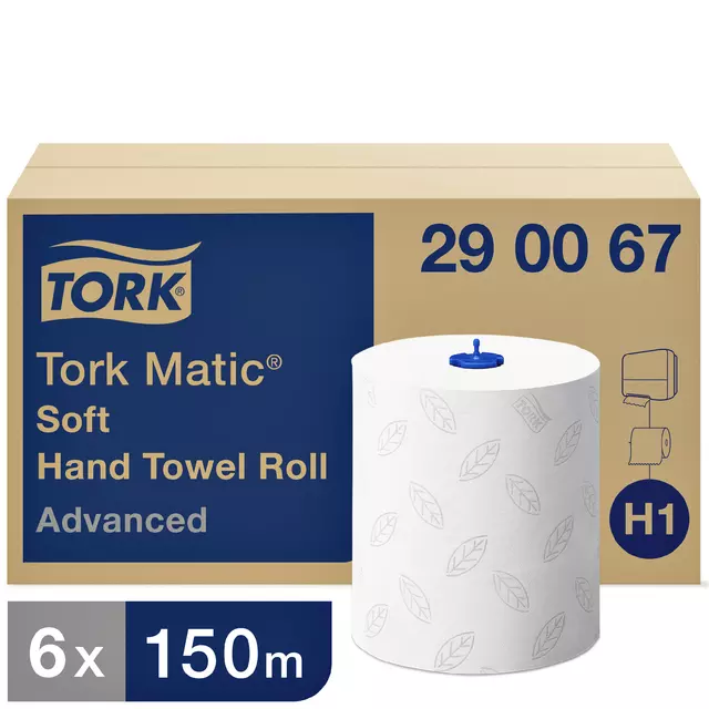 Een Handdoekrol Tork Matic H1 advanced 2-laags scheurbestendig 150m wit 290067 koop je bij De Joma BV