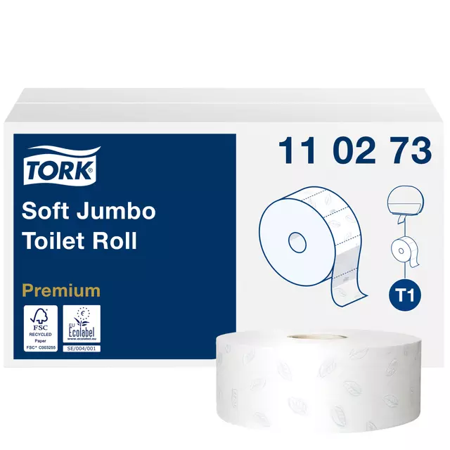Een Toiletpapier Tork Jumbo T1 Premium 2laags 110273 koop je bij All Office Kuipers BV