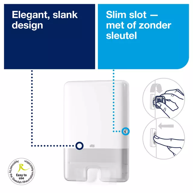 Een Handdoekdispenser Tork H2 multifold wit 552000 koop je bij "De Waal" Kantoor Efficiency