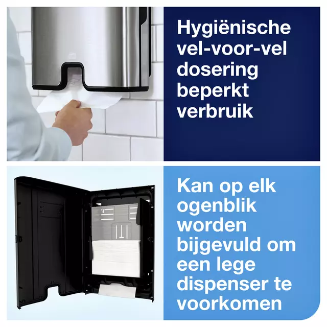 Een Handdoekdispenser Tork H2 multifold rvs 460004 koop je bij All Office Kuipers BV