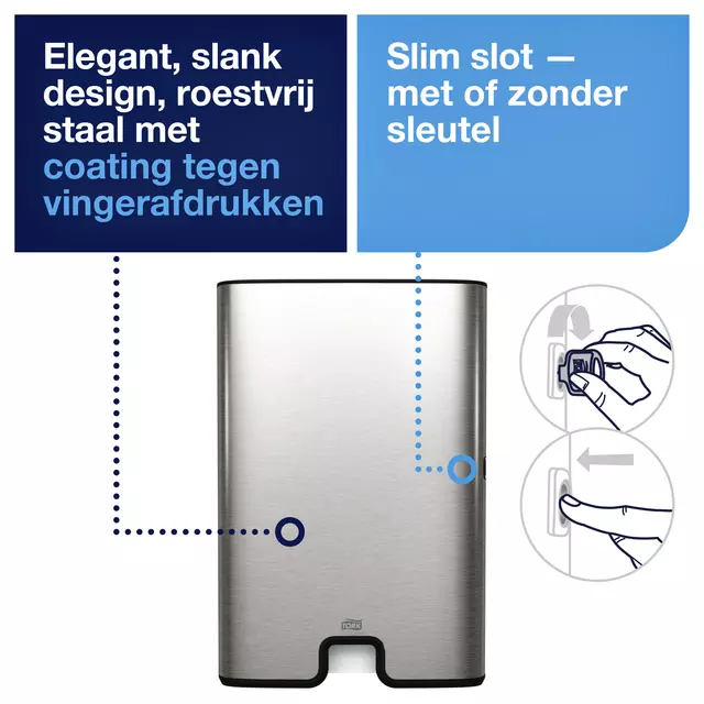 Een Dispenser Tork Image Xpress multifold H2 vel-voor-vel dosering rvs 460004 koop je bij Kantoorboekhandel Van Atten