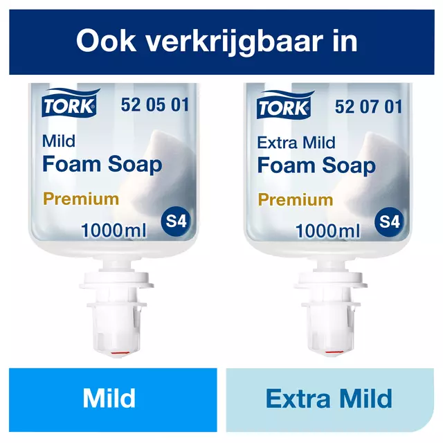 Een Handzeep Tork S4 foam luxe zacht geparfumeerd 1000ml 520901 koop je bij Sysdicom BV