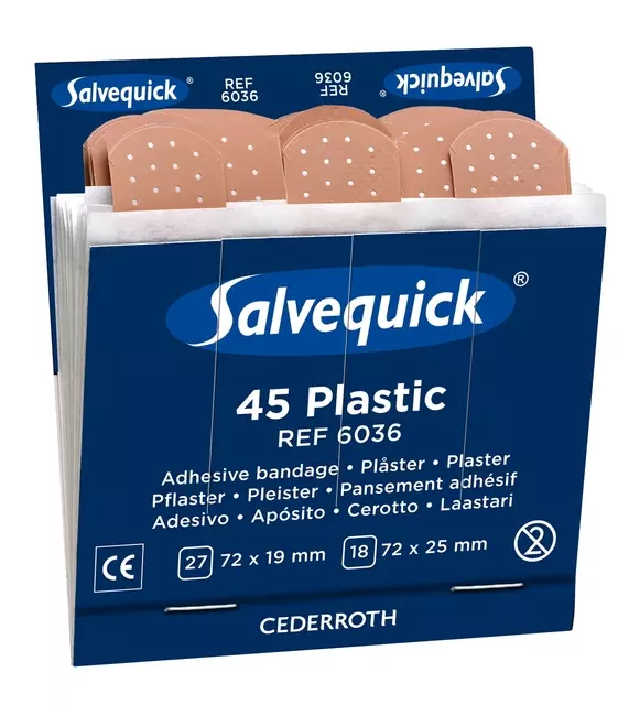 Een Pleister Salvequick navulling plastic 6036 koop je bij QuickOffice BV