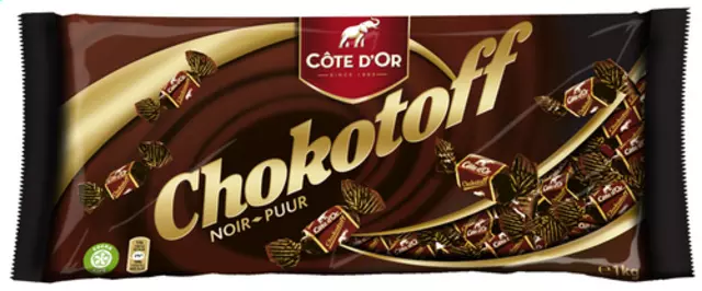 Een Chocolade Cote dOr Chokotoff toffee puur 1kg koop je bij All Office Kuipers BV