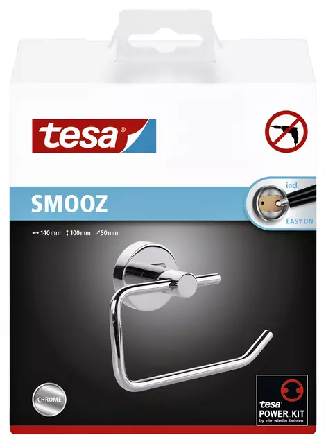 Een Toiletrolhouder tesa® Smooz hoogglans verchroomd metaal zelfklevend koop je bij Sysdicom BV